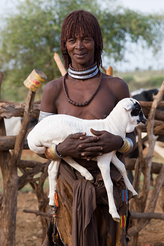 183   Hamar woman with goat